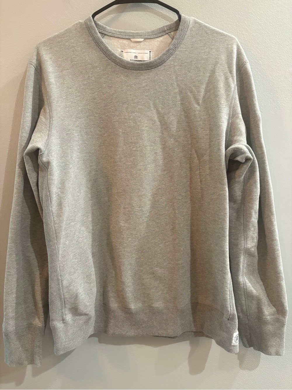Reigning Champ Light Gray Crewneck Sweatshirt Size Medium